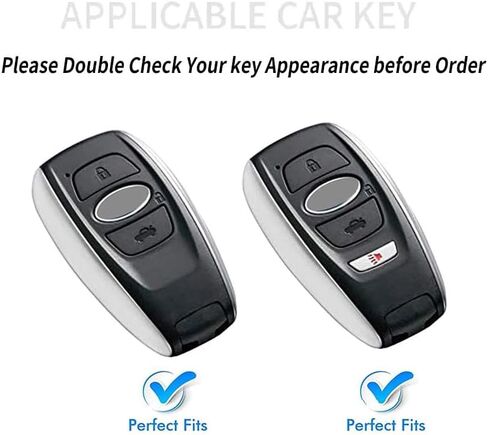 Genuine Leather Keyless Remote Smart Key Fob Case Cover with a Key Chain Compatible for Subaru Forester, Impreza, Outback, WRX, BRZ, XV Crosstrek, Ascent 2014 - 2024 in Kuwait