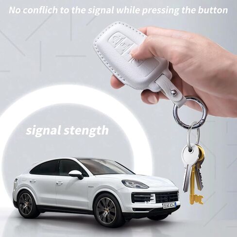 Genuine Leather Keyless Remote Smart Key Fob Case Cover with a Key Chain Compatible for Subaru Forester, Impreza, Outback, WRX, BRZ, XV Crosstrek, Ascent 2014 - 2024 in Kuwait