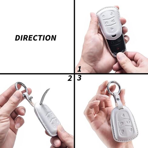 Genuine Leather Keyless Remote Smart Key Fob Case Cover with a Key Chain Compatible for Subaru Forester, Impreza, Outback, WRX, BRZ, XV Crosstrek, Ascent 2014 - 2024 in Kuwait