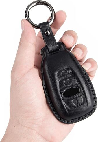 Genuine Leather Keyless Remote Smart Key Fob Case Cover with a Key Chain Compatible for Subaru Forester, Impreza, Outback, WRX, BRZ, XV Crosstrek, Ascent 2014 - 2024 in Kuwait