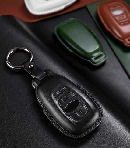 Genuine Leather Keyless Remote Smart Key Fob Case Cover with a Key Chain Compatible for Subaru Forester, Impreza, Outback, WRX, BRZ, XV Crosstrek, Ascent 2014 - 2024 in Kuwait