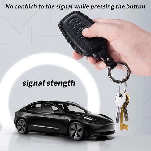 Genuine Leather Keyless Remote Smart Key Fob Case Cover with a Key Chain Compatible for Subaru Forester, Impreza, Outback, WRX, BRZ, XV Crosstrek, Ascent 2014 - 2024 in Kuwait