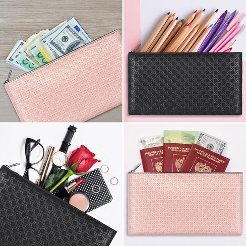 2pack Money Bag, Wteehn Cash Zipper Pouch, Money Bags With Zipper, Bank Bags, Cash Wallet, Cash Bag, Cosmetic Receipts Coins Small Tools Organizing Storage Bag in Kuwait