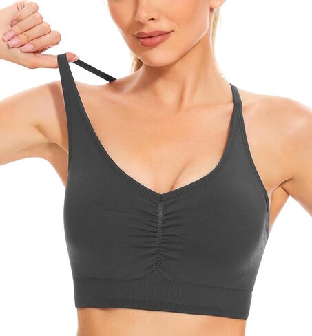 GXXGE Y Back Sports For Women High Impact Spaghetti Thin Strap Litness Gym Activewear Workout Yoga Bra in Kuwait