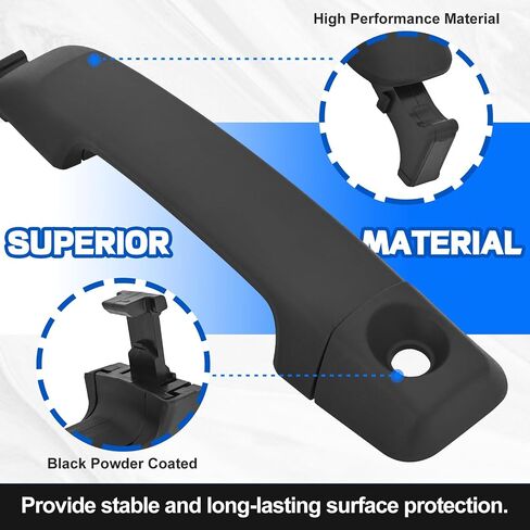 KUAFU Front Driver and Passenger Side Exterior Door Handle Compatible with 2007-2014 Toyota FJ Cruiser 2007-2021 Toyota Tundra Replacement for 69210-0C010 69217-0C010 Black Plastic in Saudi Arabia