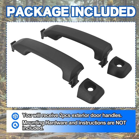 KUAFU Front Driver and Passenger Side Exterior Door Handle Compatible with 2007-2014 Toyota FJ Cruiser 2007-2021 Toyota Tundra Replacement for 69210-0C010 69217-0C010 Black Plastic in Saudi Arabia