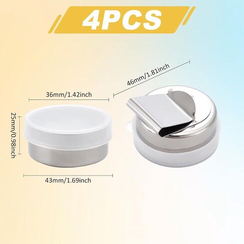 UNICRAFTALE 2pcs Stainless Steel Oil Painting Cups Single Palettes Container Cups Metal Dipper Painting Pot Container with Lid and Clip Large Mouth Dipper Pallete Cups for Drawing 53.5x43mm in Kuwait