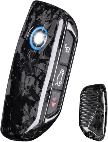 Genuine Carbon Fiber Remote Smart Key Fob Cover Case Protector for Latest 2023-2025 BMW 7 Series i5 i7 iX X1 X2 X3 X5 X6 X7 XM 530i 540i 760i 840i M60i M70 M5 M50i M60i M235 Alpina XB7 in Saudi Arabia