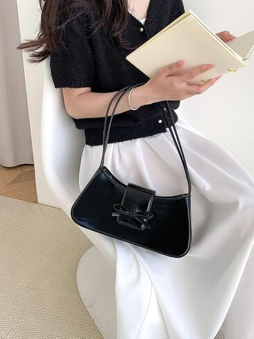 Shoulder Bags for Women Red Purse Burgundy Purse Coquette Bow Purse Trendy Red Shoulder Bag Leather Hobo Handbag in Saudi Arabia