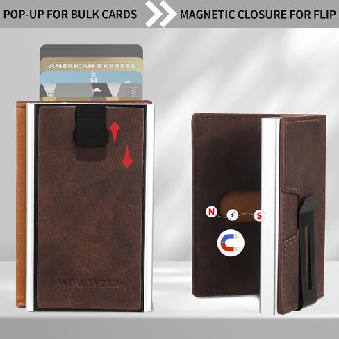 محفظة رفيعة للرجال ， مع التدريع RFID ، تحمل 9 بطاقات بسهولة ، محفظة معدنية ， محفظة بطاقة للرجال ، محفظة الحد الأدنى للرجال ، المصنوعة من الألومنيوم والجلد الاصطناعي ، تشمل مقطع نقدي (أسود) in Kuwait