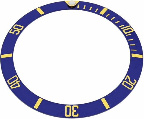 Ewatchparts Bezel Insert Aluminum Compatible With Rolex Submariner Blue Gold Font 16803-2 16800 16818 in Saudi Arabia