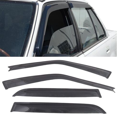 FREEMOTOR802 Tape-on Window Visors Compatible with 1988-1991 Honda Civic Sedan DX LX, Side Wind Deflectors Rain Guards Vent Visors, Slim Style Smoke Tinted PC Injection 4 Pieces in Saudi Arabia