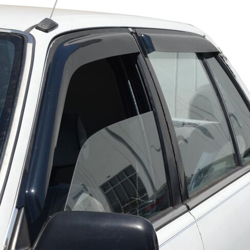 FREEMOTOR802 Tape-on Window Visors Compatible with 1988-1991 Honda Civic Sedan DX LX, Side Wind Deflectors Rain Guards Vent Visors, Slim Style Smoke Tinted PC Injection 4 Pieces in Saudi Arabia
