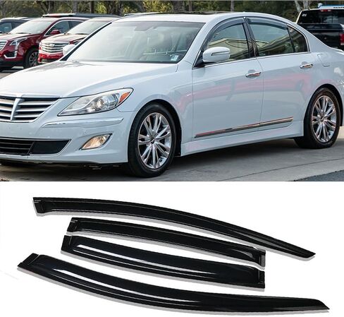 4pcs Window Deflector Fit for Hy-un-dai Genesis 2009 2010 2011 2012 2013 2014 Window Visor Rain Guards in Saudi Arabia