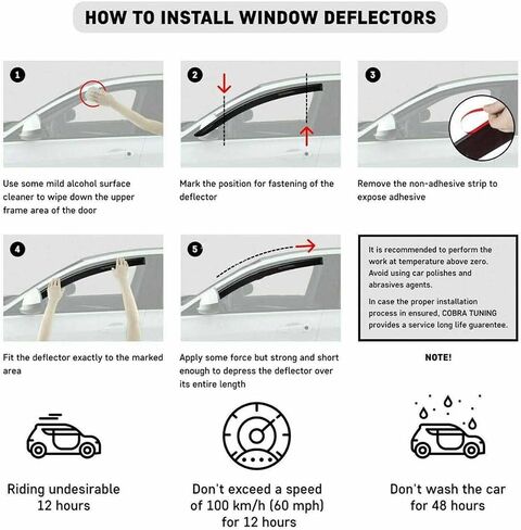 4pcs Window Deflector Fit for Hy-un-dai Genesis 2009 2010 2011 2012 2013 2014 Window Visor Rain Guards in Saudi Arabia