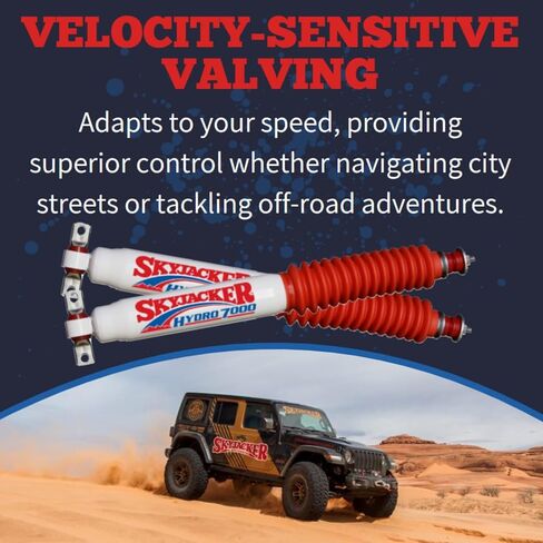 مجموعة من صدمات الحركة الهيدروليكية الأمامية والخلفية Hydro 7000 تناسب 1984 2001 Cherokee XJ 2WD 4WD مع 4-3 "الأمامية و 1-3" المصعد الخلفي | بناء متين | صمام حساس للسرعة in Saudi Arabia