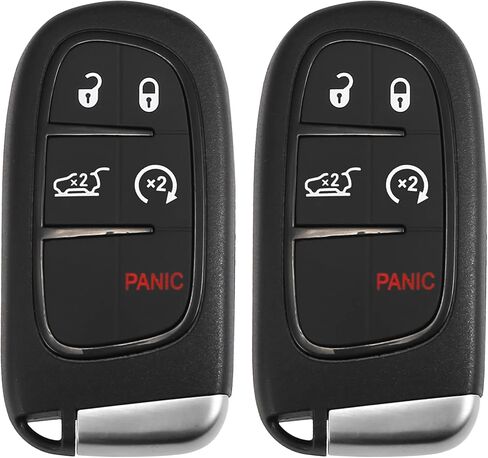 X AutoHaux 2PCS 433MHz استبدال مفتاح الإدخال البسيط FOB لجيب Cherokee 2014-2020 5 أزرار مع مفتاح الباب 68141580 AC GQ4-54T 4A رقاقة in Saudi Arabia