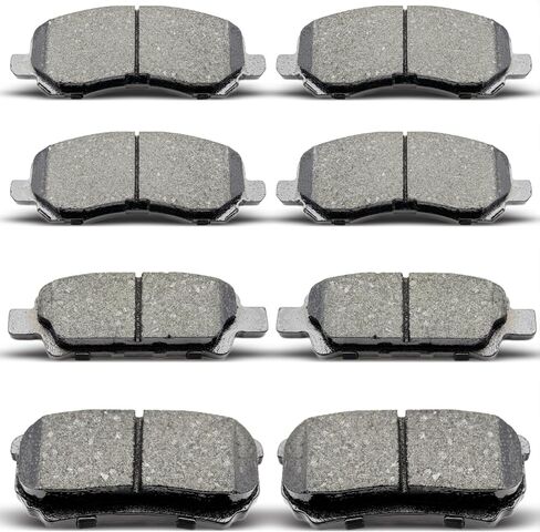 8pc Front & Rear Ceramic Brake Pads Set Compatible with 2011–2014 Chrysler 200, 2007–2010 Sebring, 2008–2014 Dodge Avenger, 2007–2017 Jeep Compass Patriot – D866 D1037 in Saudi Arabia