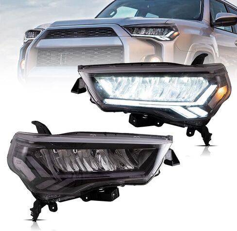 Vland Projector LED المصابيح الأمامية متوافقة مع Toyota 4runner 2014-2023 w/Amber Sequential Trans Sign in Kuwait