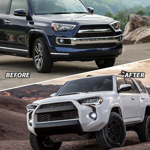 Vland Projector LED المصابيح الأمامية متوافقة مع Toyota 4runner 2014-2023 w/Amber Sequential Trans Sign in Kuwait