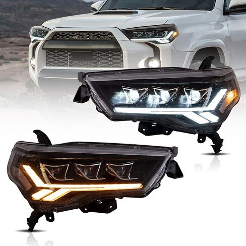 Vland Projector LED المصابيح الأمامية متوافقة مع Toyota 4runner 2014-2023 w/Amber Sequential Trans Sign in Saudi Arabia