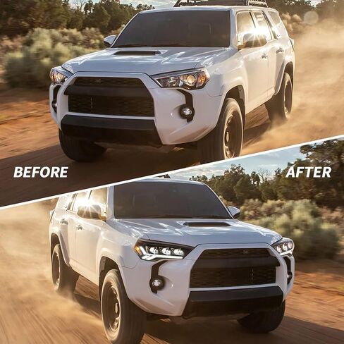 Vland Projector LED المصابيح الأمامية متوافقة مع Toyota 4runner 2014-2023 w/Amber Sequential Trans Sign in Saudi Arabia