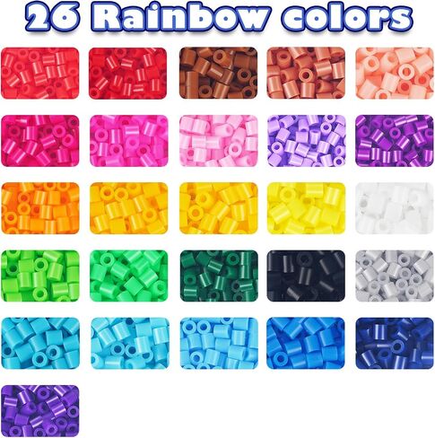 FUNZBO 31000 5mm Fuse Beads Kit - 48 Colors, Christmas Arts and Crafts for Kids, Toys Set, Art Decorations for Room, Toys Gifts for Girls and Boys Age 5+ in Saudi Arabia