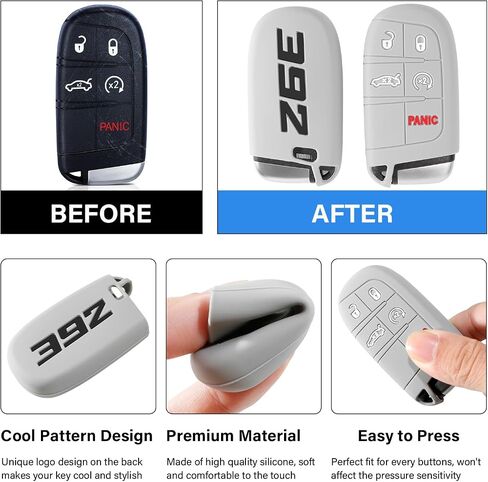 392 غطاء مفتاح FOB لـ Dodge Accessories Charger Challenger Durango SRT Dart Journey Jeep Cherokee Compass Renegade Chrysler 300 Keyless 3 4 5 Buttons Key Shell (Red ، 1pc) in Kuwait