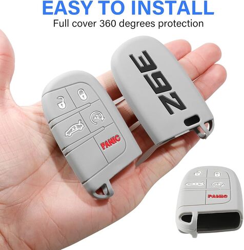 392 غطاء مفتاح FOB لـ Dodge Accessories Charger Challenger Durango SRT Dart Journey Jeep Cherokee Compass Renegade Chrysler 300 Keyless 3 4 5 Buttons Key Shell (Red ، 1pc) in Kuwait