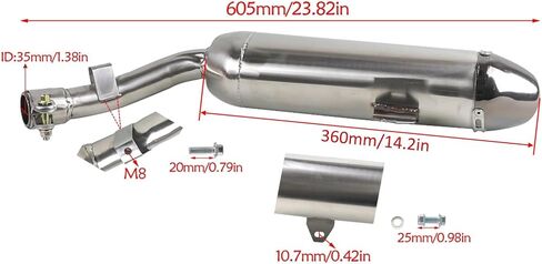 35mm Exhaust Muffler Silencer for Head Pipe 150cc 200cc 250cc Vertical Engine Dirt Pit Bike Scooter Motorcycle Motorbike Street Sport Bikes in Saudi Arabia