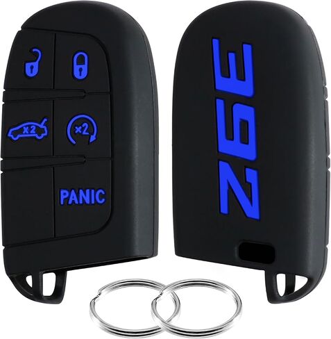 392 غطاء مفتاح FOB لـ Dodge Accessories Charger Challenger Durango SRT Dart Journey Jeep Cherokee Compass Renegade Chrysler 300 Keyless 3 4 5 Buttons Key Shell (Red ، 1pc) in Kuwait