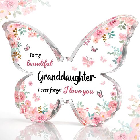 Unique Niece Gift from Auntie Aunt Uncle - 5x3.8x0.5 Inch Butterfly Acrylic Plaque Decor - Valentines Day Mothers Day Birthday Christmas Gift for Niece in Kuwait