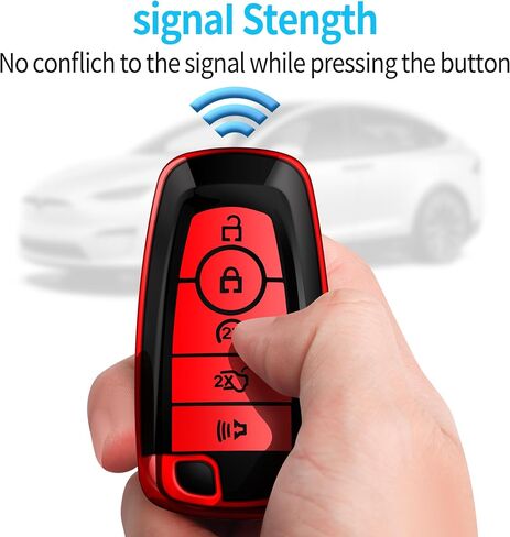 Tukellen for Ford Key Fob Cover Soft TPU COMPATE CASE CASE متوافق مع Fusion Explorer Escape F150 F250 F350 F450 F550 Mustang Edge Maverick Expedition Lincoln Aviator (Blue ، 4 buttons) in Saudi Arabia