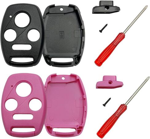 Key Fob Shell Case Replacement for Honda Accord Civic EX Pilot Key Fob Cover with Screwdriver (Pink) in Saudi Arabia