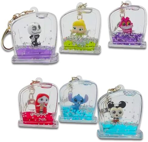 Disney Doorables Keychain Set - 3 Pack Bundle of Tsunameez Keyring Collection with Stickers | Series 1 Styles May Vary in Saudi Arabia