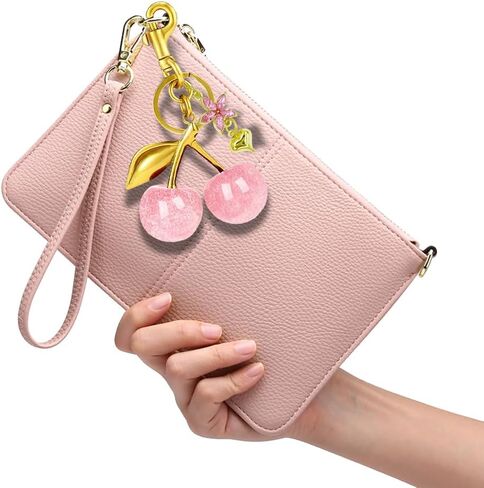 Cherry Purse Bag Charms, Gold Charm Cute Keychain For Handbags Purse For Women Tote Bags Decorative Metal Key Chains in Saudi Arabia