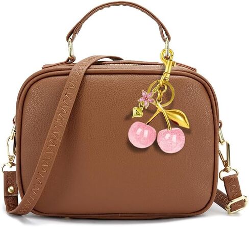 Cherry Purse Bag Charms, Gold Charm Cute Keychain For Handbags Purse For Women Tote Bags Decorative Metal Key Chains in Saudi Arabia
