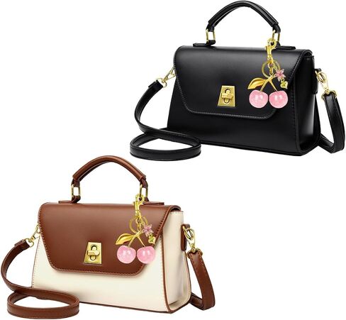 Cherry Purse Bag Charms, Gold Charm Cute Keychain For Handbags Purse For Women Tote Bags Decorative Metal Key Chains in Saudi Arabia