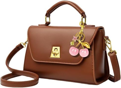 Cherry Purse Bag Charms, Gold Charm Cute Keychain For Handbags Purse For Women Tote Bags Decorative Metal Key Chains in Saudi Arabia