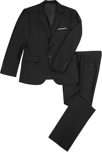 Mens Suits Slim Fit 2 Piece, Solid Blazer Pants Business Suit Set Prom Tuxedo Wedding Suit Jacket Pants Set in Saudi Arabia