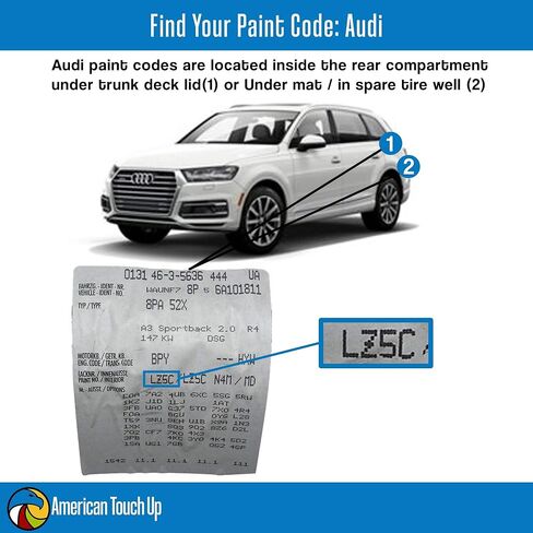 American Touch Up Paint Compatible with Audi | Q4Q4/LY7G/Q4PA/Q4/Y7G/Q4SF Quartz Gray Metallic | Paint (Primer/Basecoat/Clearcoat) in Saudi Arabia
