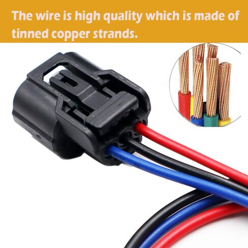 3-Pin Front Turn Signal Light Connector Compatible with Honda Accord 2016-2017 Pigtail Plug Wiring Harness 6189-0887 in Saudi Arabia