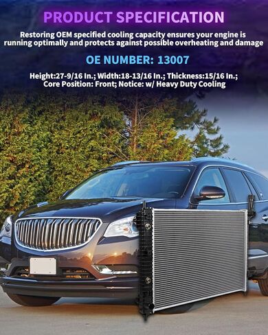 المبرد الألومنيوم لبويك لصالح جيب 2008-2017 لشيفروليه ل Traverse 2009-2017 لـ GMC for Acadia 2007-2016 استبدال 13007 in Kuwait