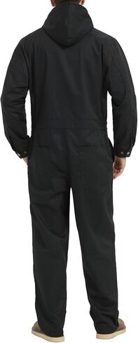 Mens Cotton Blend Long Sleeve Coverall Multi Pockets Zip Overall Mechanic Work Jumpsuit with Hood in Saudi Arabia