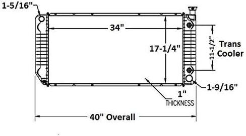 Garage-Pro Radiator Compatible with 1996-1999 Chevrolet Tahoe, Fits 1994-1999 GMC Yukon, Fits 1999-2000 Cadillac Escalade Factory Finish With One Oil Cooler, 34x17 in., Gas in Saudi Arabia