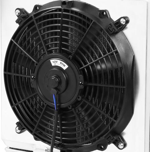 Auto Dynasty Aluminum Radiator Fan Shroud Assembly Compatible with 1992-2001 Honda Civic EH1 - EH9 EJ8 EJ7 EJ6 Acura Integra DB DC1 DC2 MT Del Sol EG MT, 2-Row Aluminum Radiator in Saudi Arabia