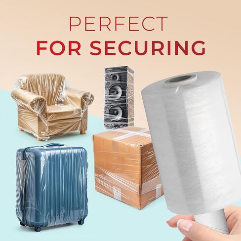 5" x 1000' Roll - Shrink Wrap Roll with Handle 80 Gauge Thick Mini Clear Stretch Wrap for Moving Supplies (1 Pack) in Saudi Arabia