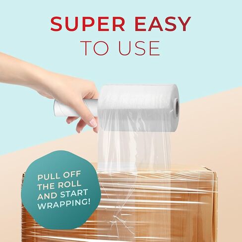 5" x 1000' Roll - Shrink Wrap Roll with Handle 80 Gauge Thick Mini Clear Stretch Wrap for Moving Supplies (1 Pack) in Saudi Arabia