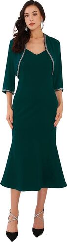 Women's Evening Shrug Sequin Beaded Open Front Cocktail Formal Bolero in Saudi Arabia