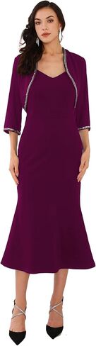 Women's Evening Shrug Sequin Beaded Open Front Cocktail Formal Bolero in Saudi Arabia